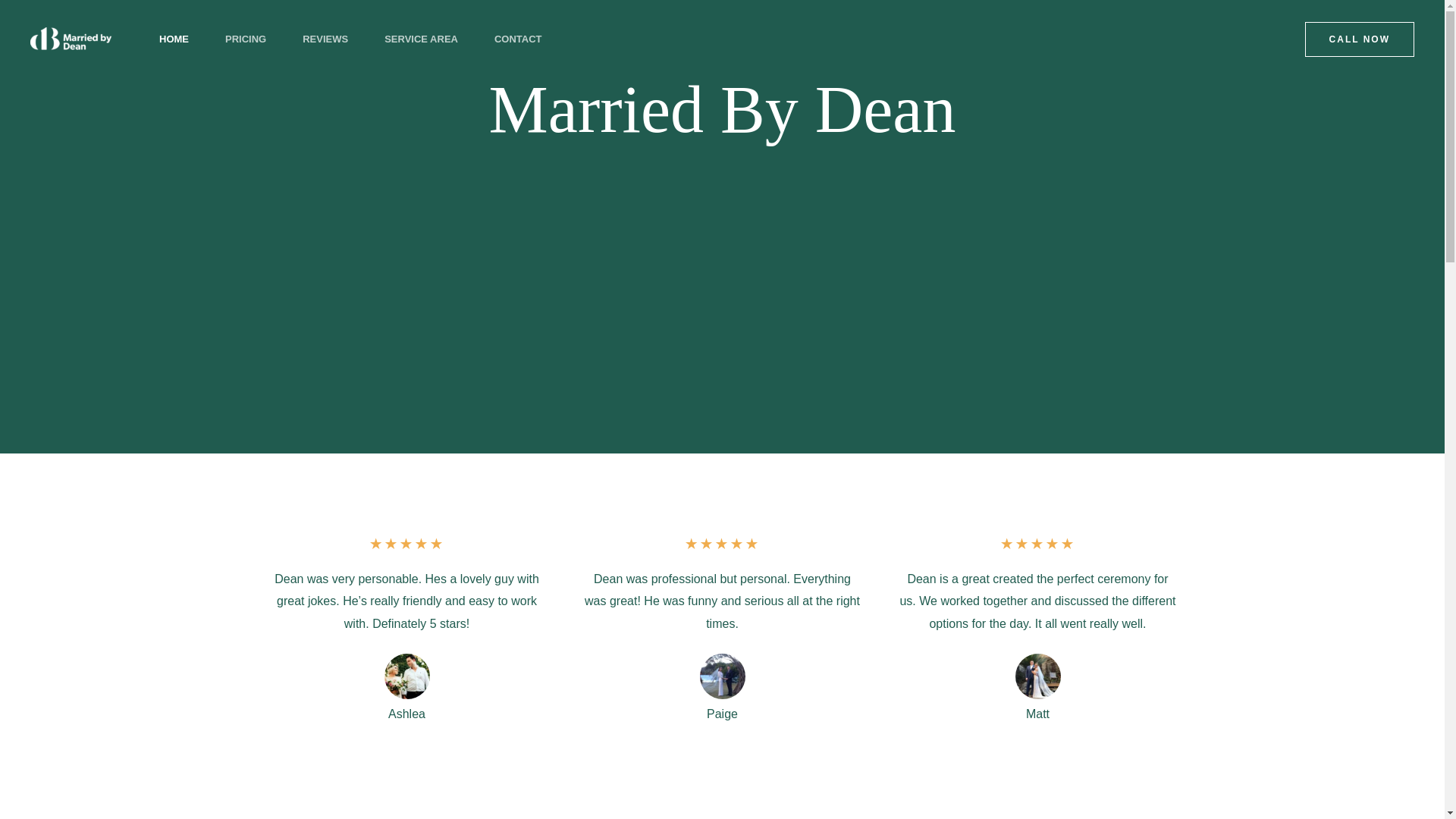 website screenshot of https://marriedbydean.com.au/