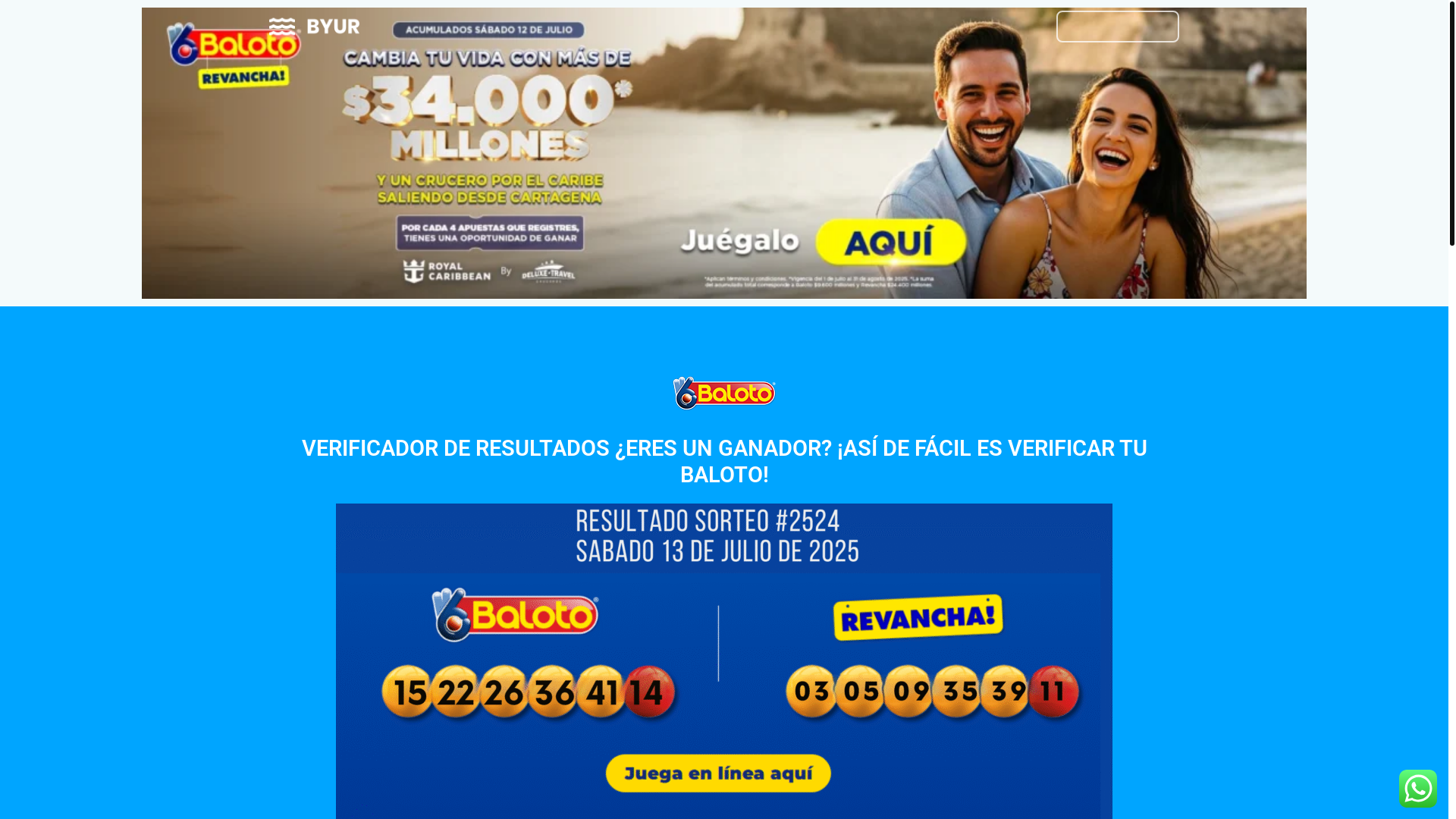 website screenshot of https://miloteriabaloto.online/