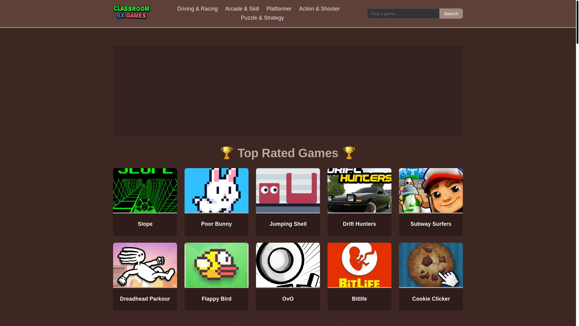 website screenshot of https://classroom-6x-games.com/