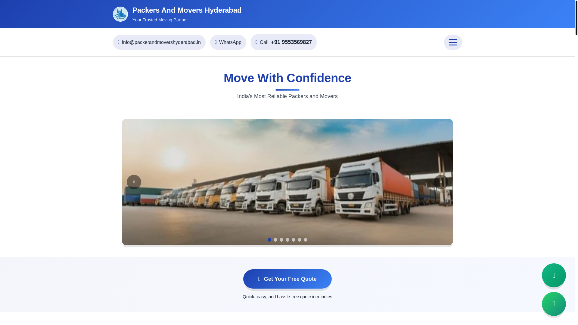 website screenshot of https://packerandmovershyderabad.in/