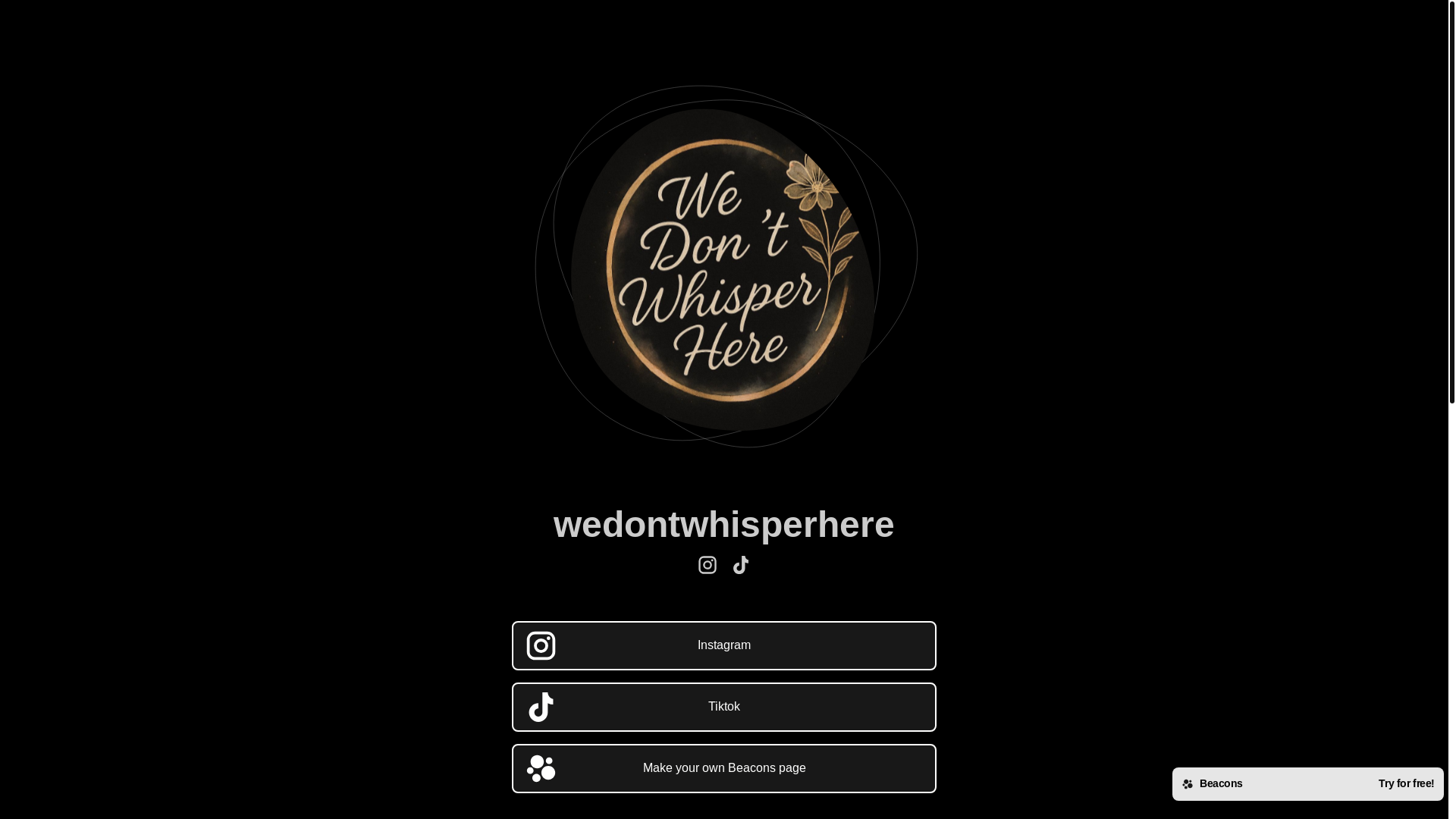 website screenshot of https://wedontwhisperhere.com/