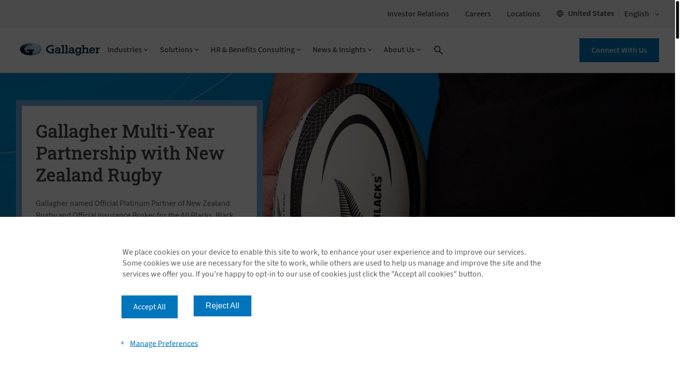 website screenshot of https://ajg.com/