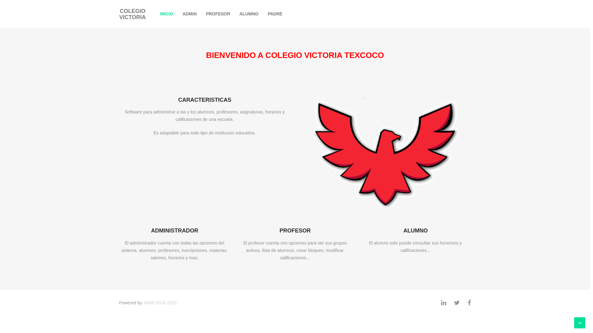 website screenshot of https://colegiovictoriatexcoco.mx/