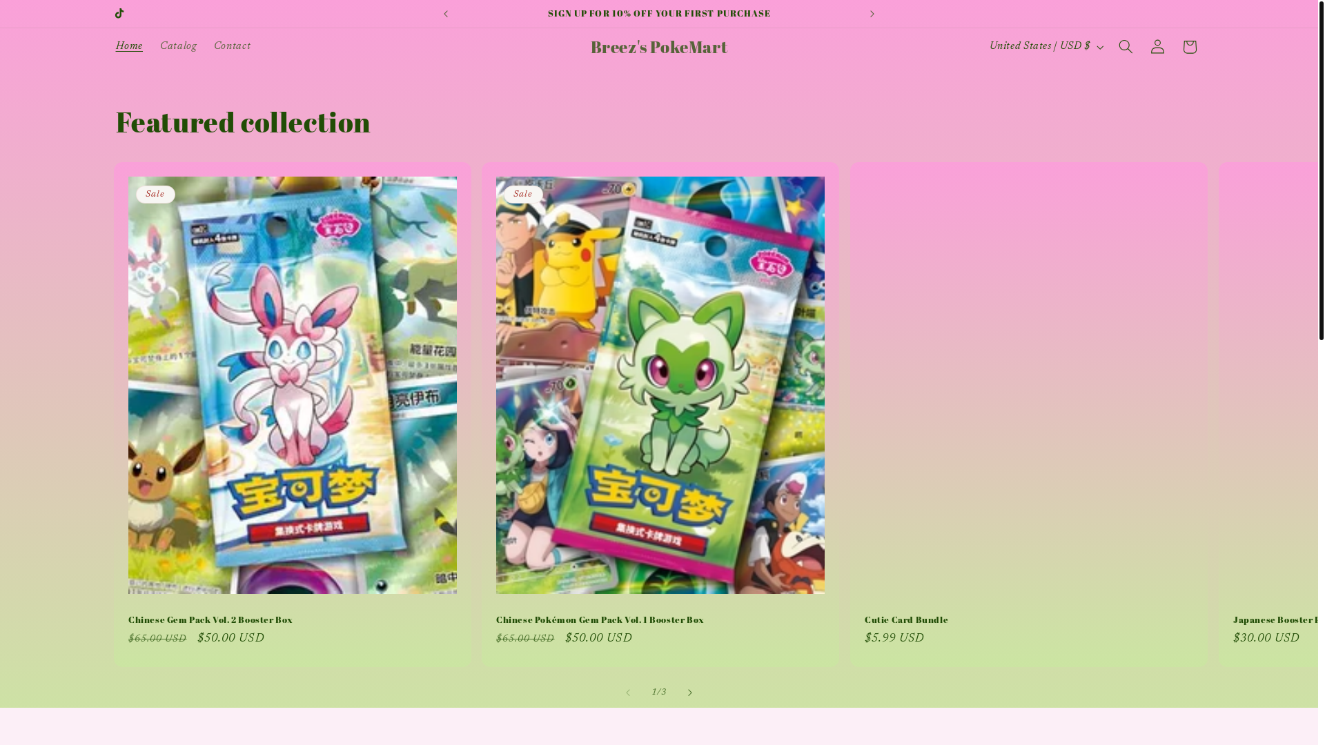 website screenshot of https://breezspocketmart.com/