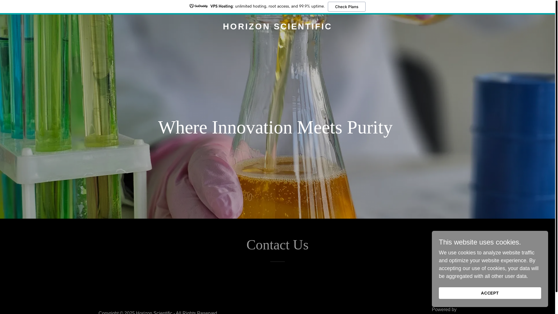 website screenshot of https://horizonscientificindia.com/