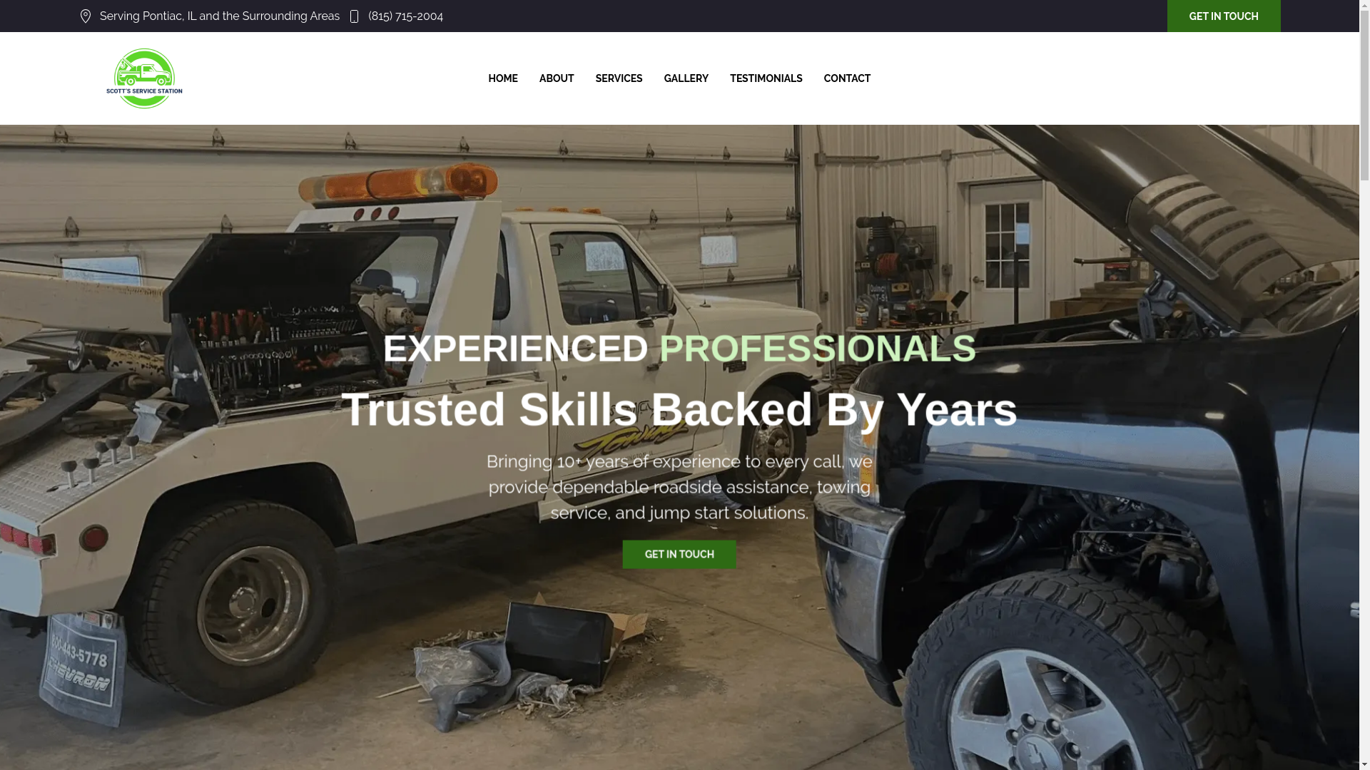 website screenshot of https://scottsservicestation.com/