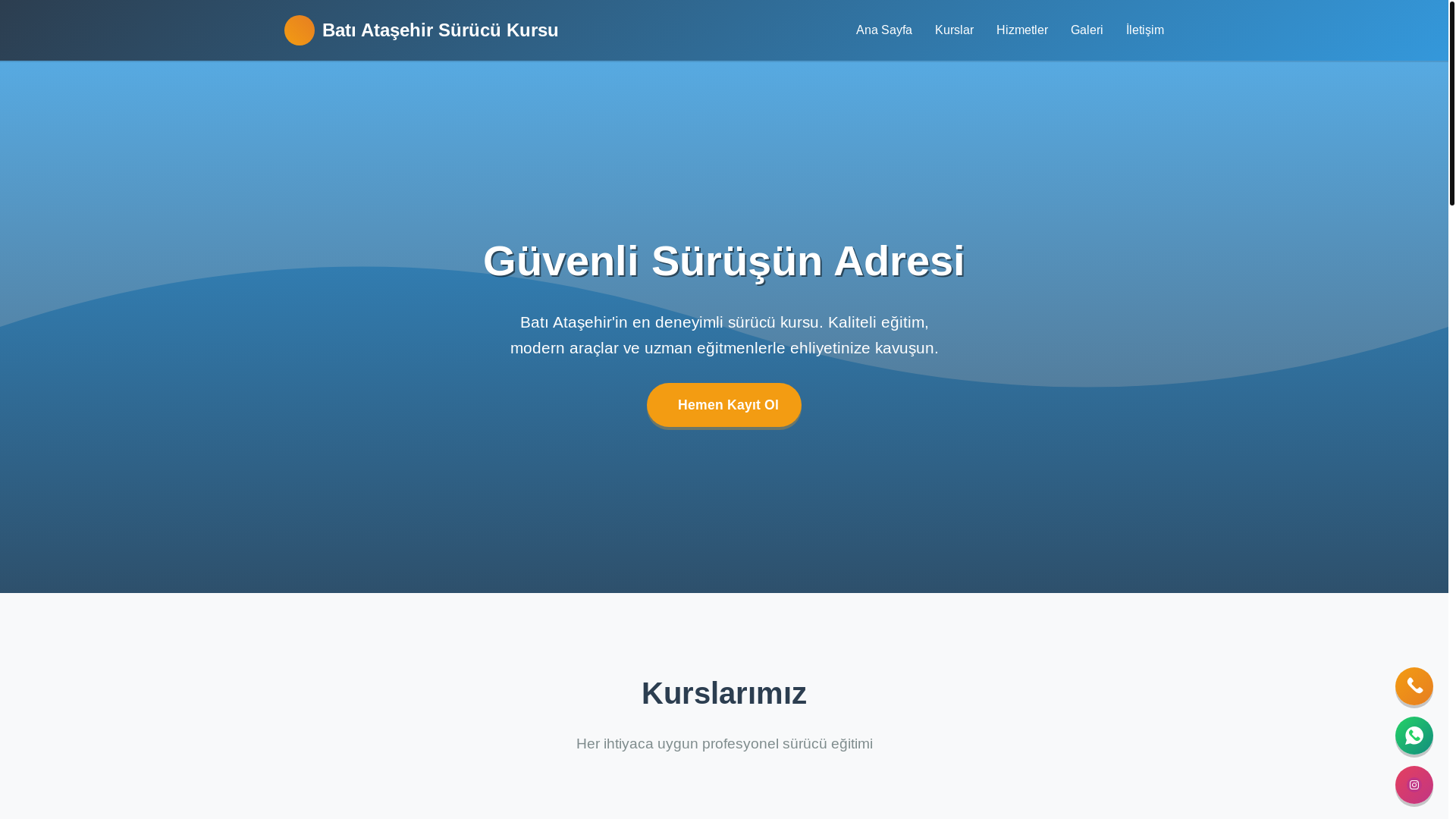 website screenshot of https://batiatasehrinsurucukursu.com.tr/