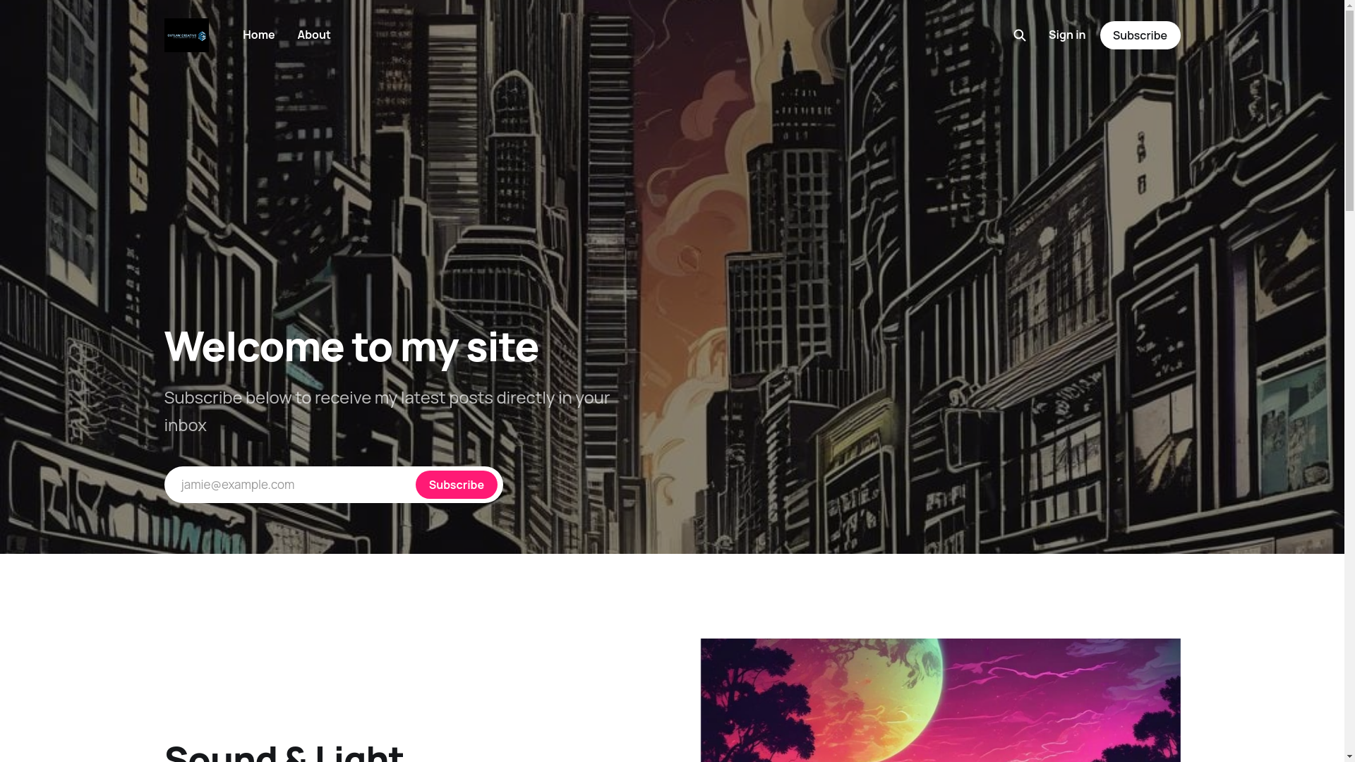 website screenshot of https://outlawcreative.link/