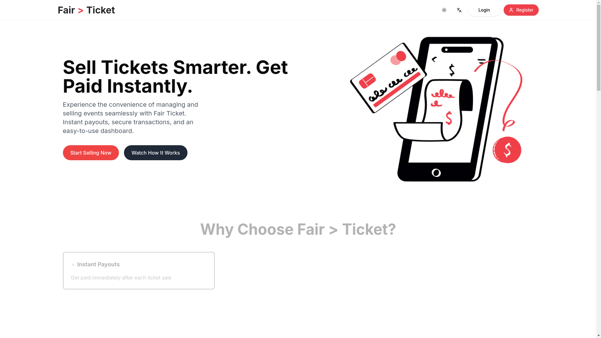 website screenshot of https://vendor-fairticket.pages.dev/