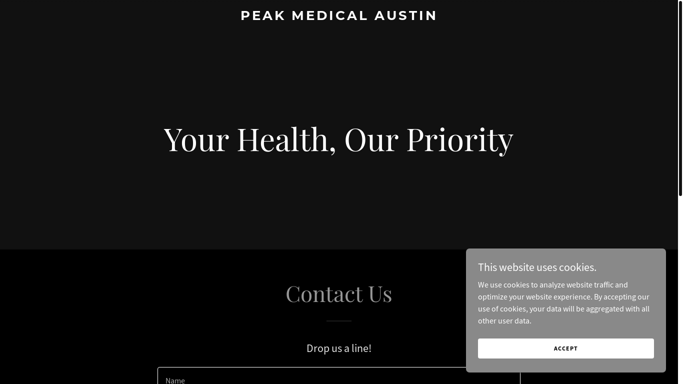website screenshot of https://peakmedicalaustin.com/