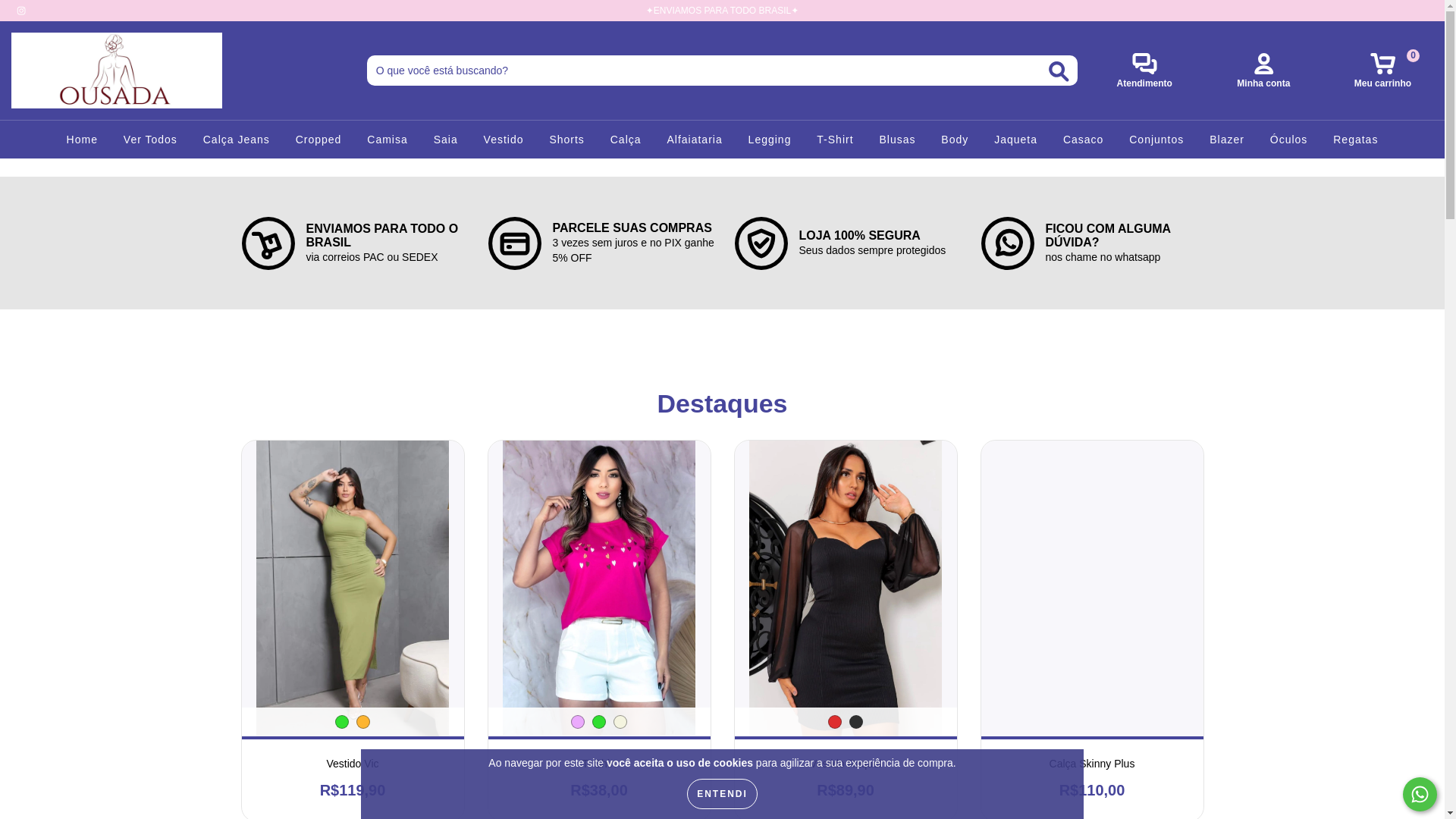 website screenshot of https://ousadavoce.com.br/