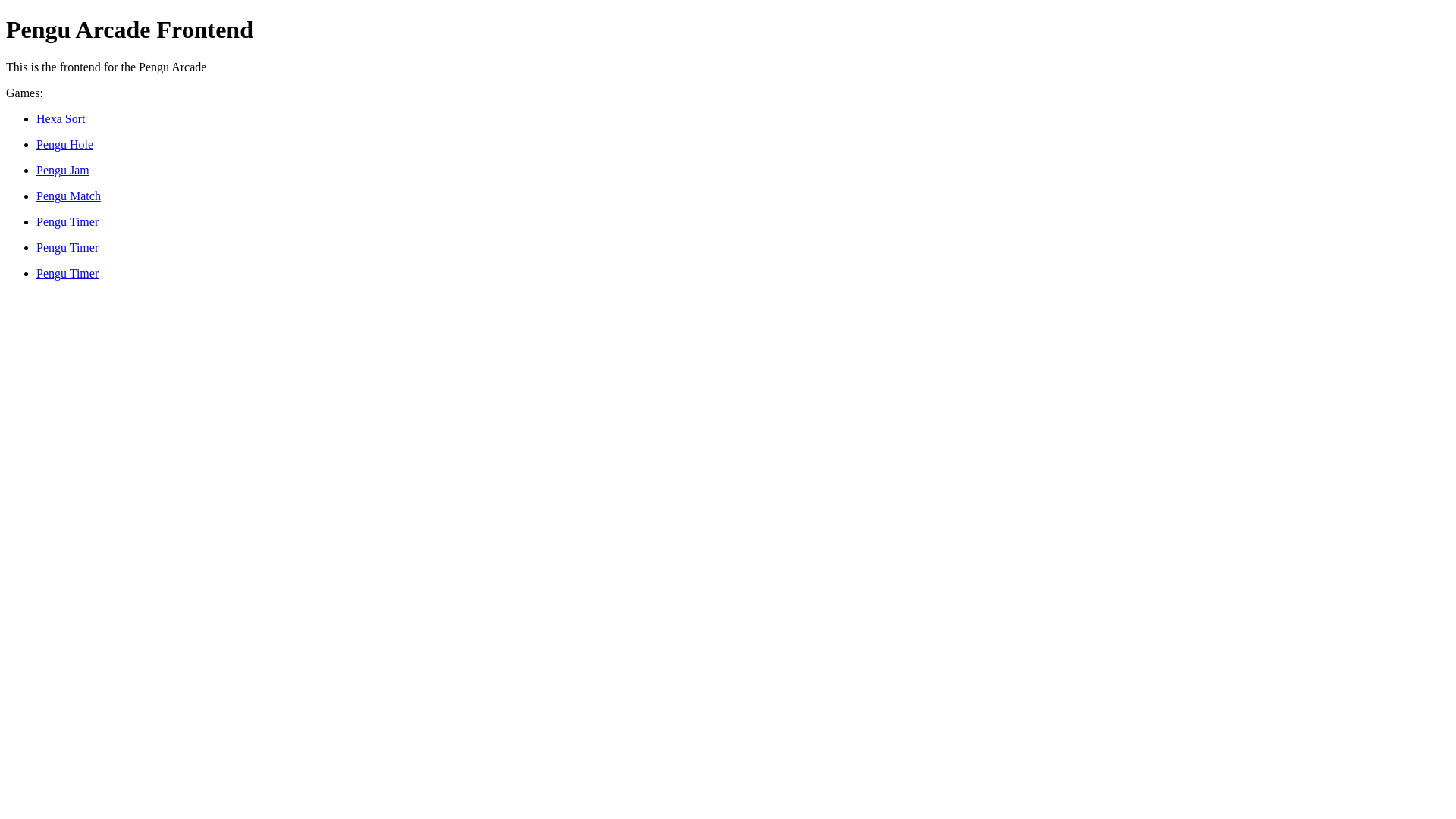 website screenshot of https://pengu-arcade-frontend.pages.dev/