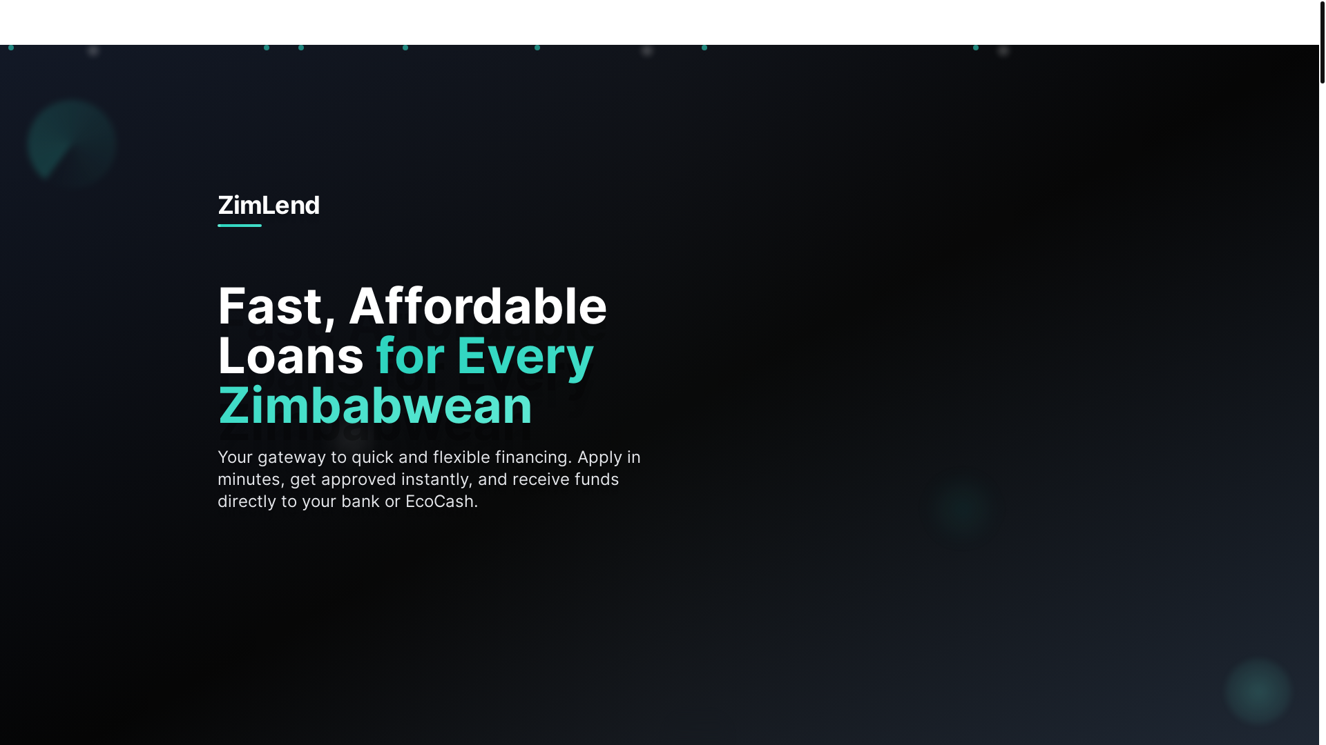 website screenshot of https://zimlend-frontend.pages.dev/