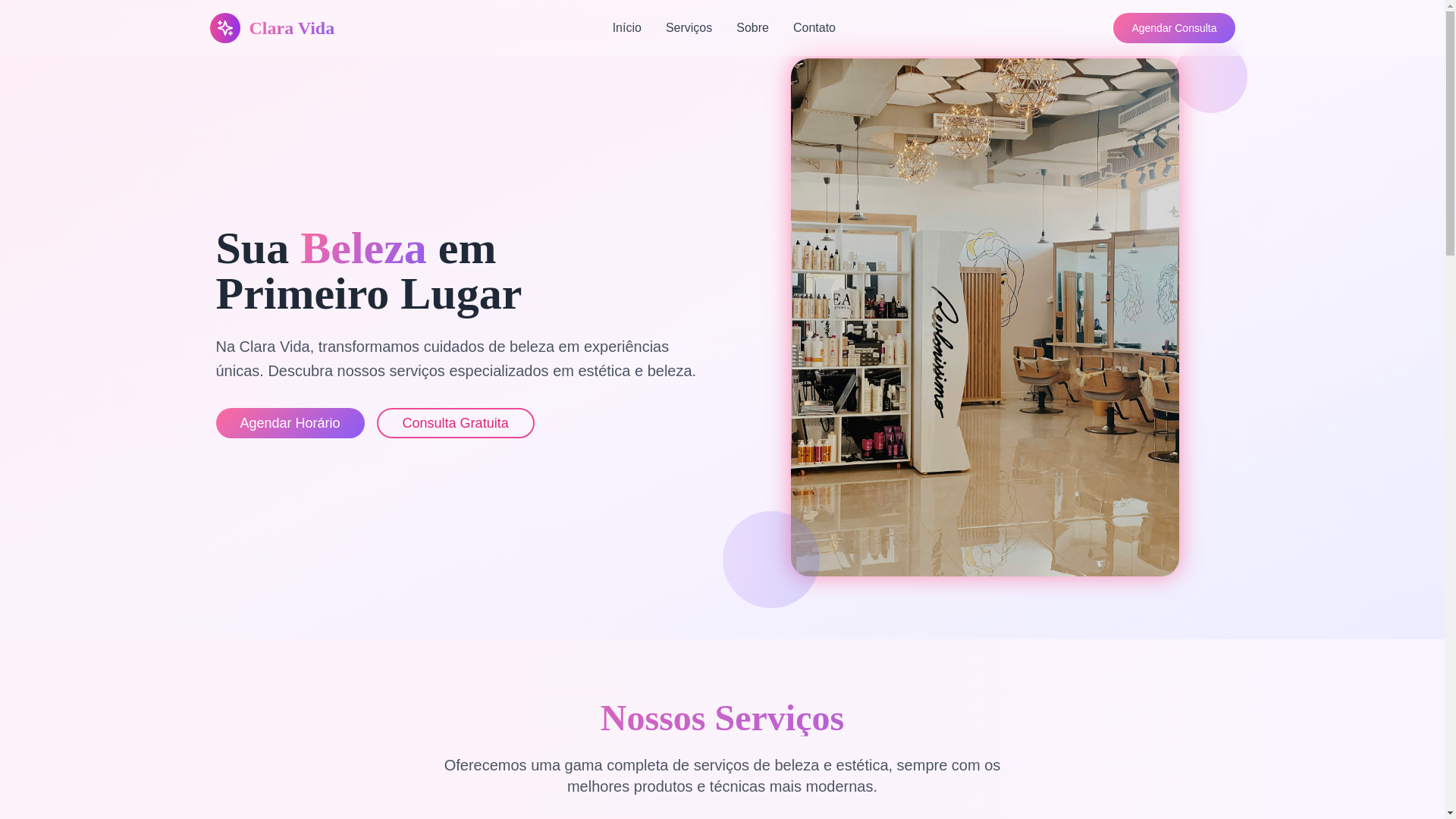 website screenshot of https://claravida.shop/
