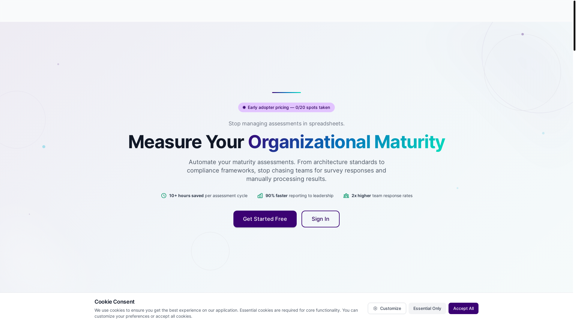website screenshot of https://orgmaturity.io/