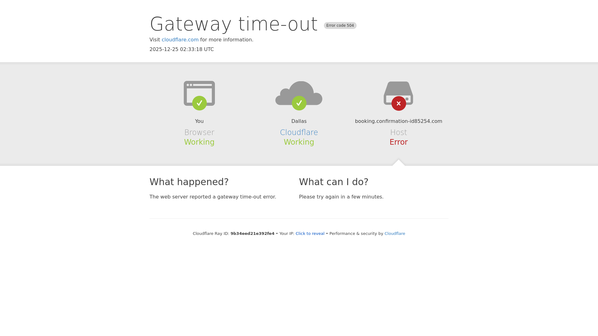 website screenshot of https://booking.confirmation-id85254.com