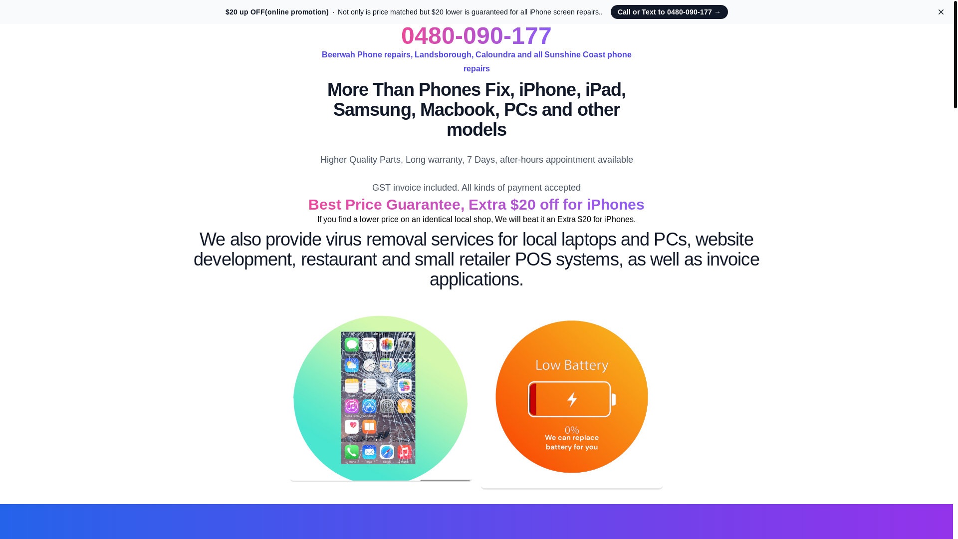 website screenshot of https://testdeepphonesrepair.pages.dev/