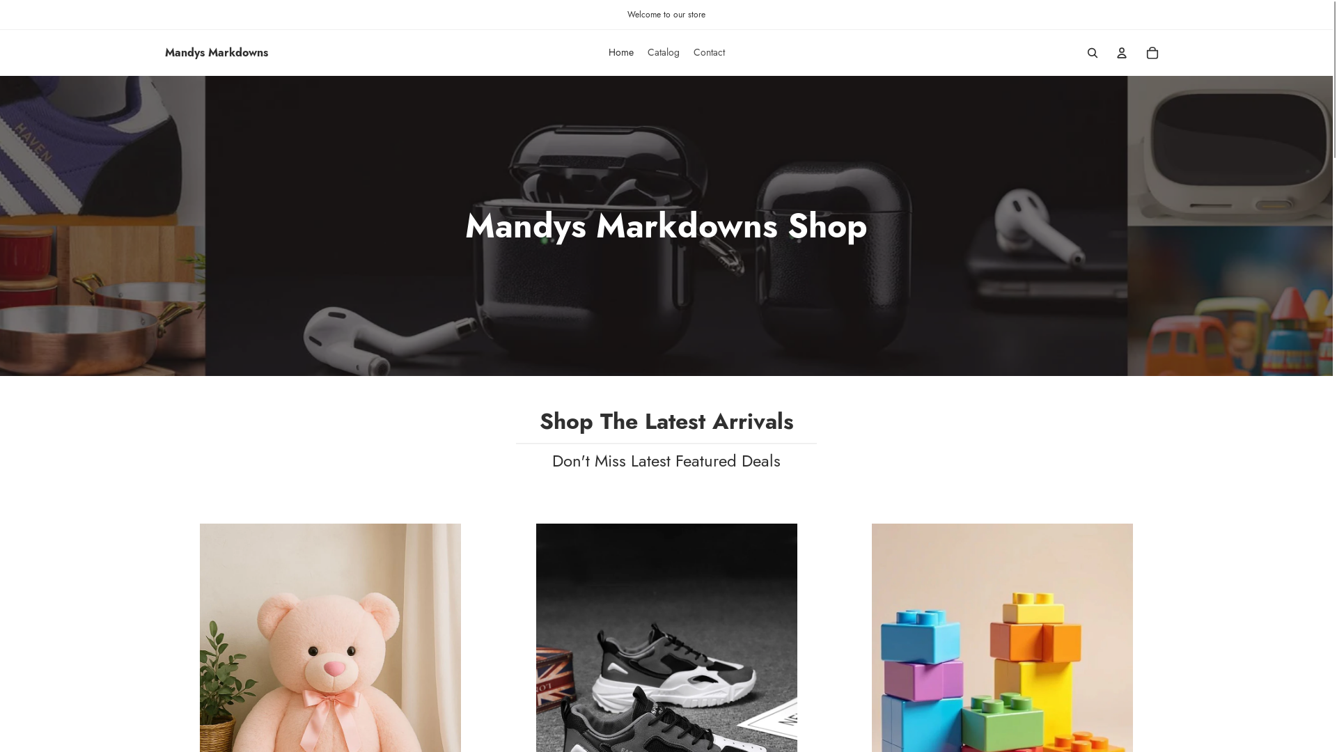 website screenshot of https://mandysmarkdowns.com/