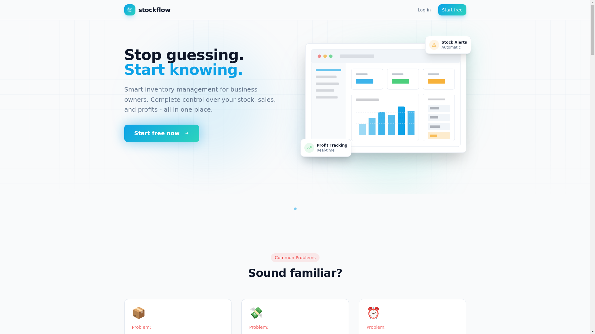 website screenshot of https://stock-flow.org/