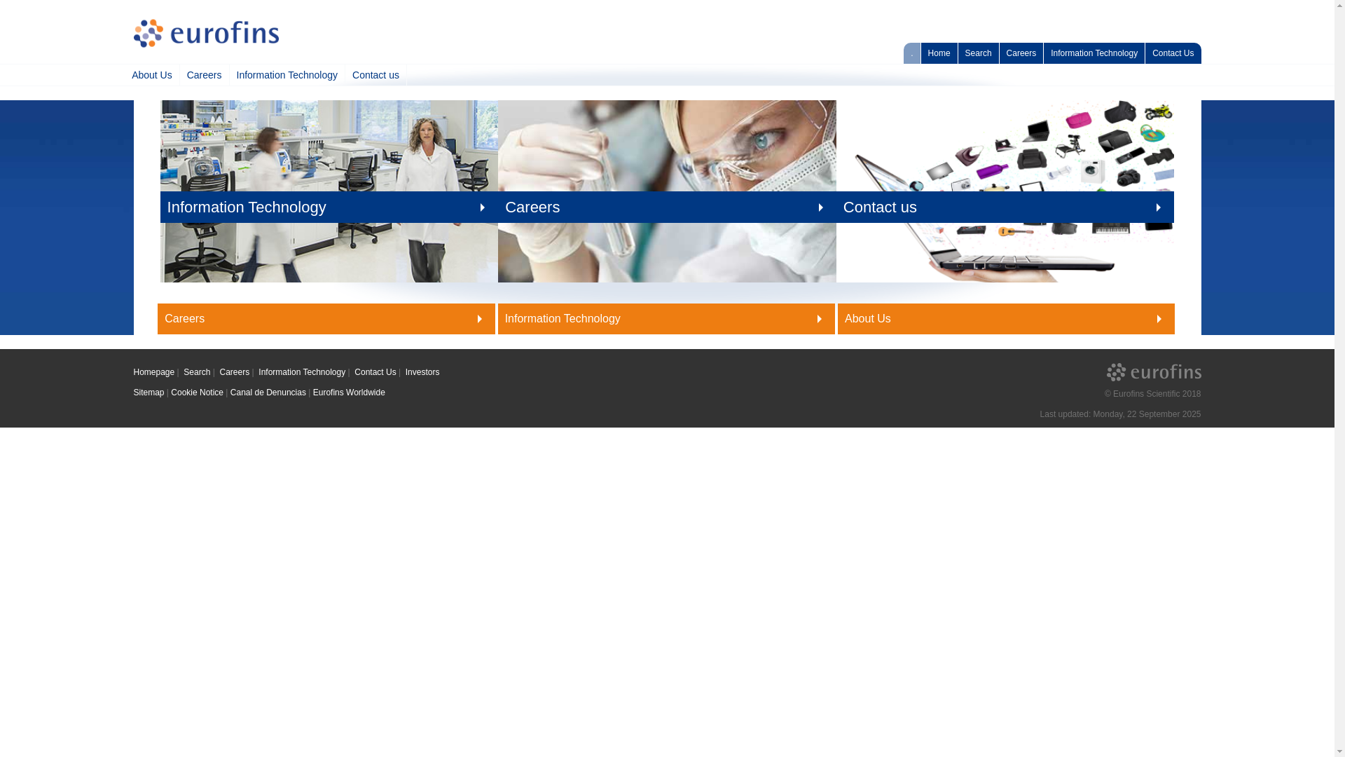 website screenshot of https://www.eurofins.cr/
