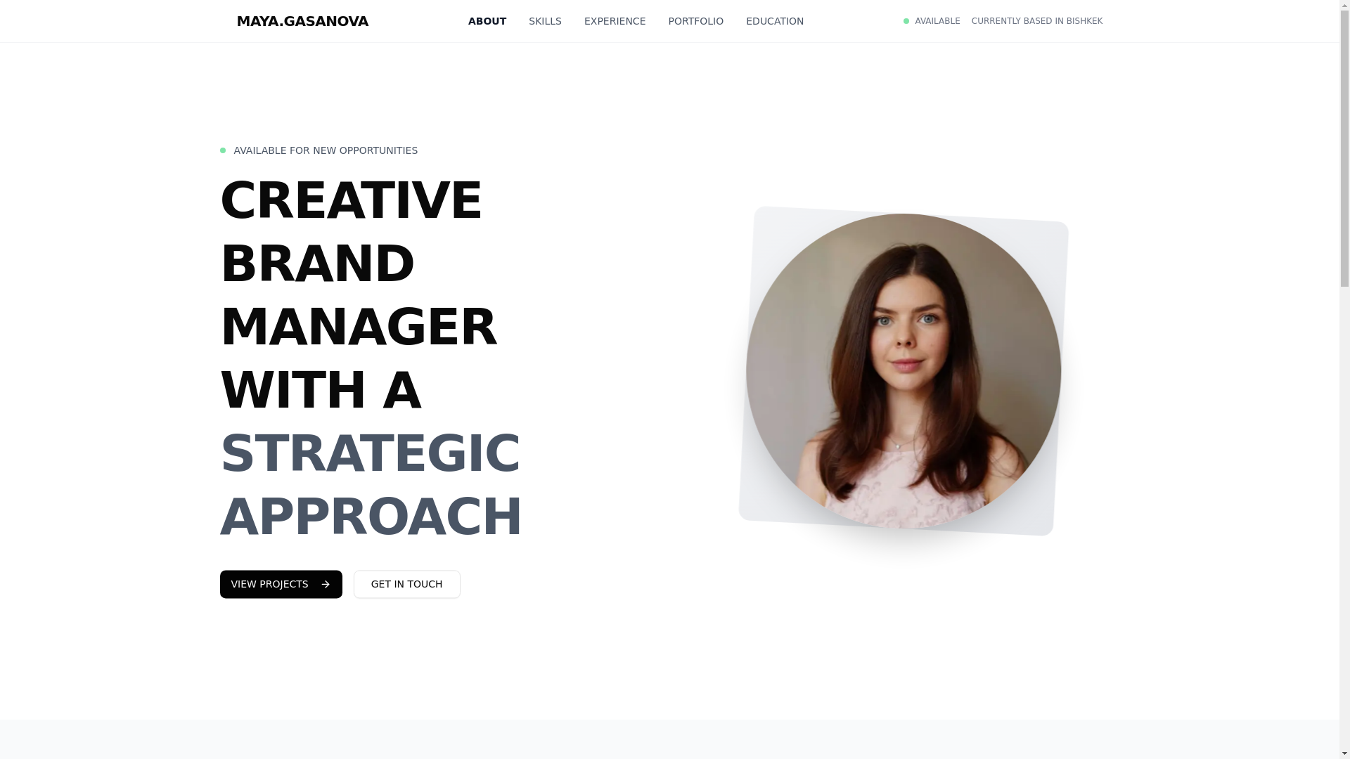 website screenshot of https://itsmaya.me/