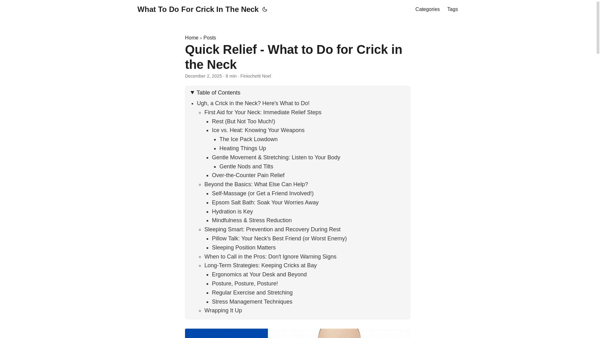 website screenshot of https://whattodoforcrickintheneck4.pages.dev/