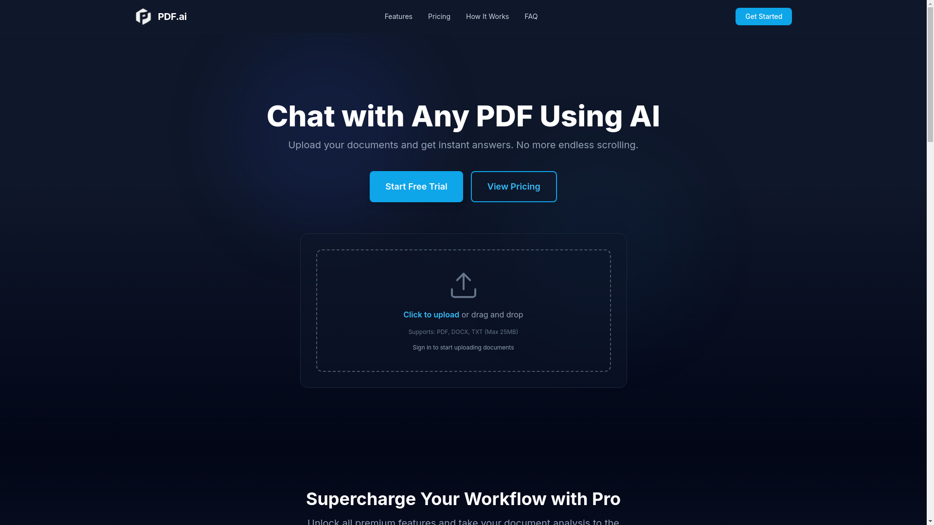 website screenshot of https://talktoyourpdf.com/