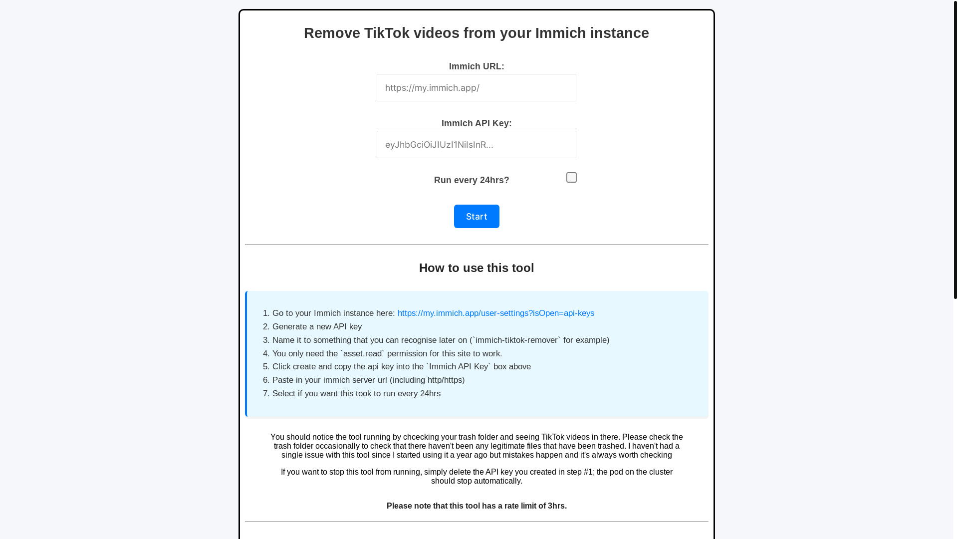 website screenshot of https://immich-tiktok-remover.co.uk/
