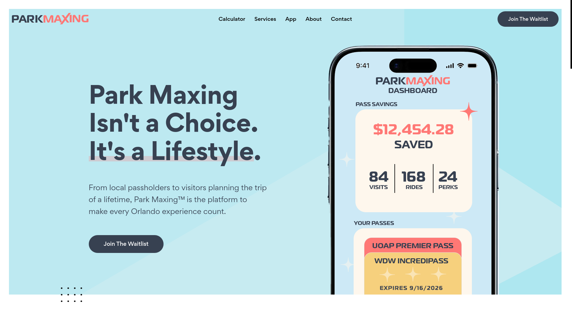 website screenshot of https://parkmaxing.com/
