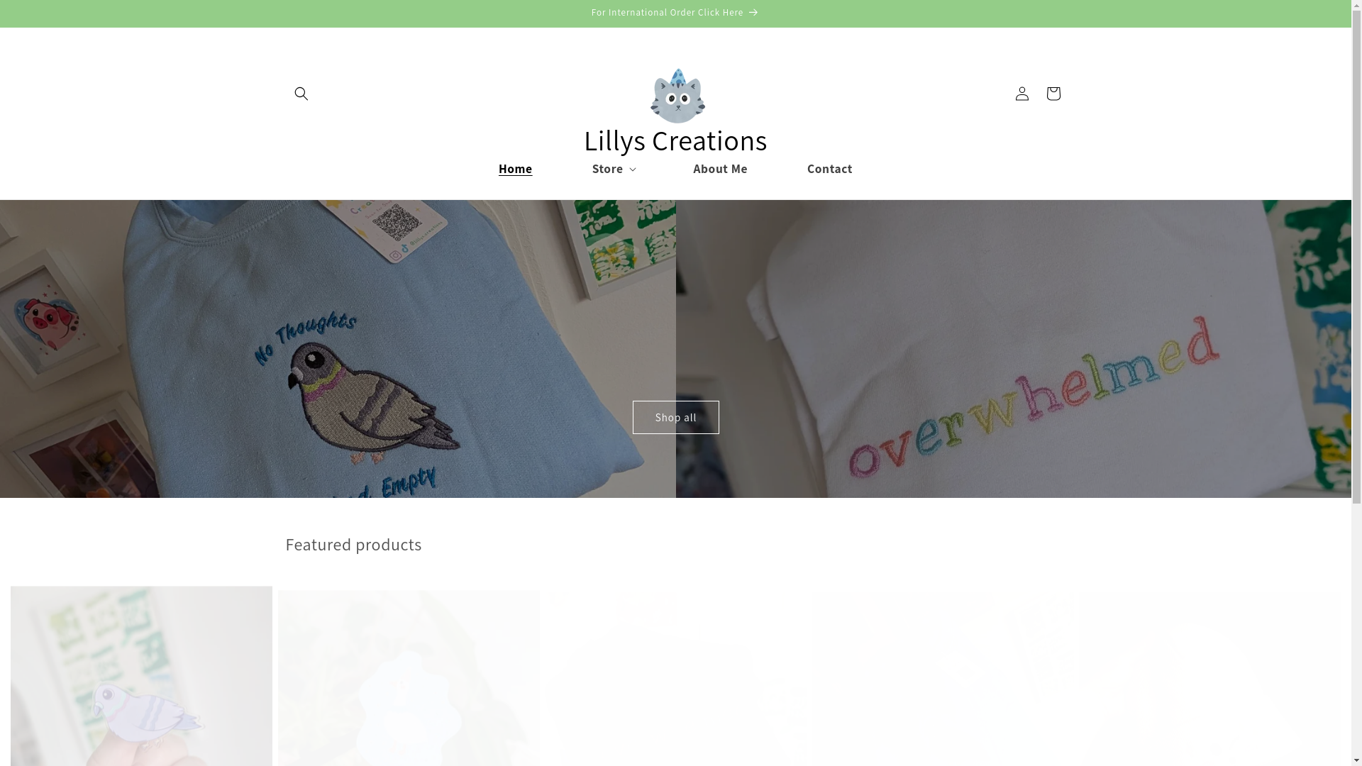 website screenshot of https://lillyscreations.shop/