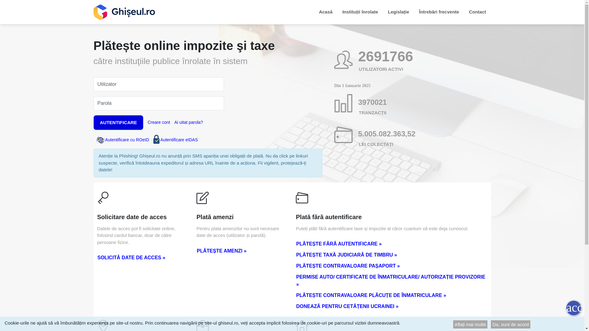 website screenshot of https://ghiseul.ro/