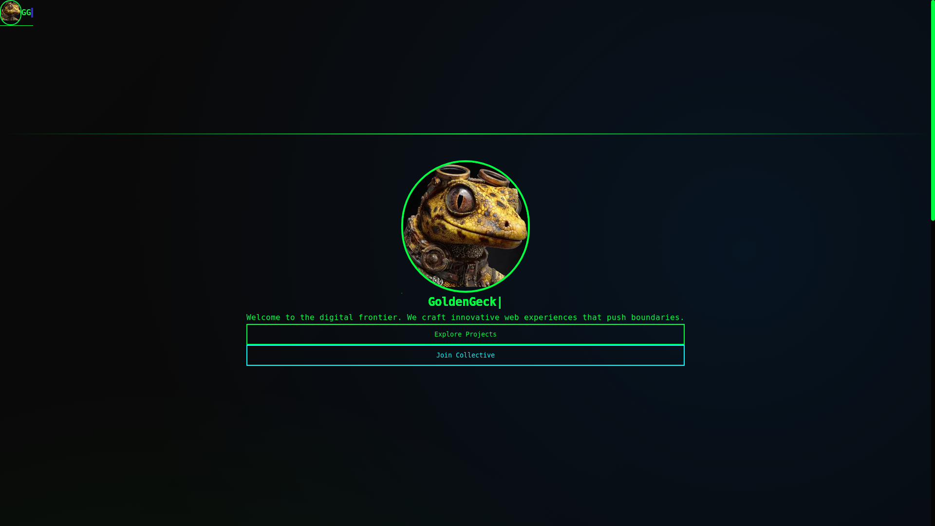 website screenshot of https://goldengecko.xyz/