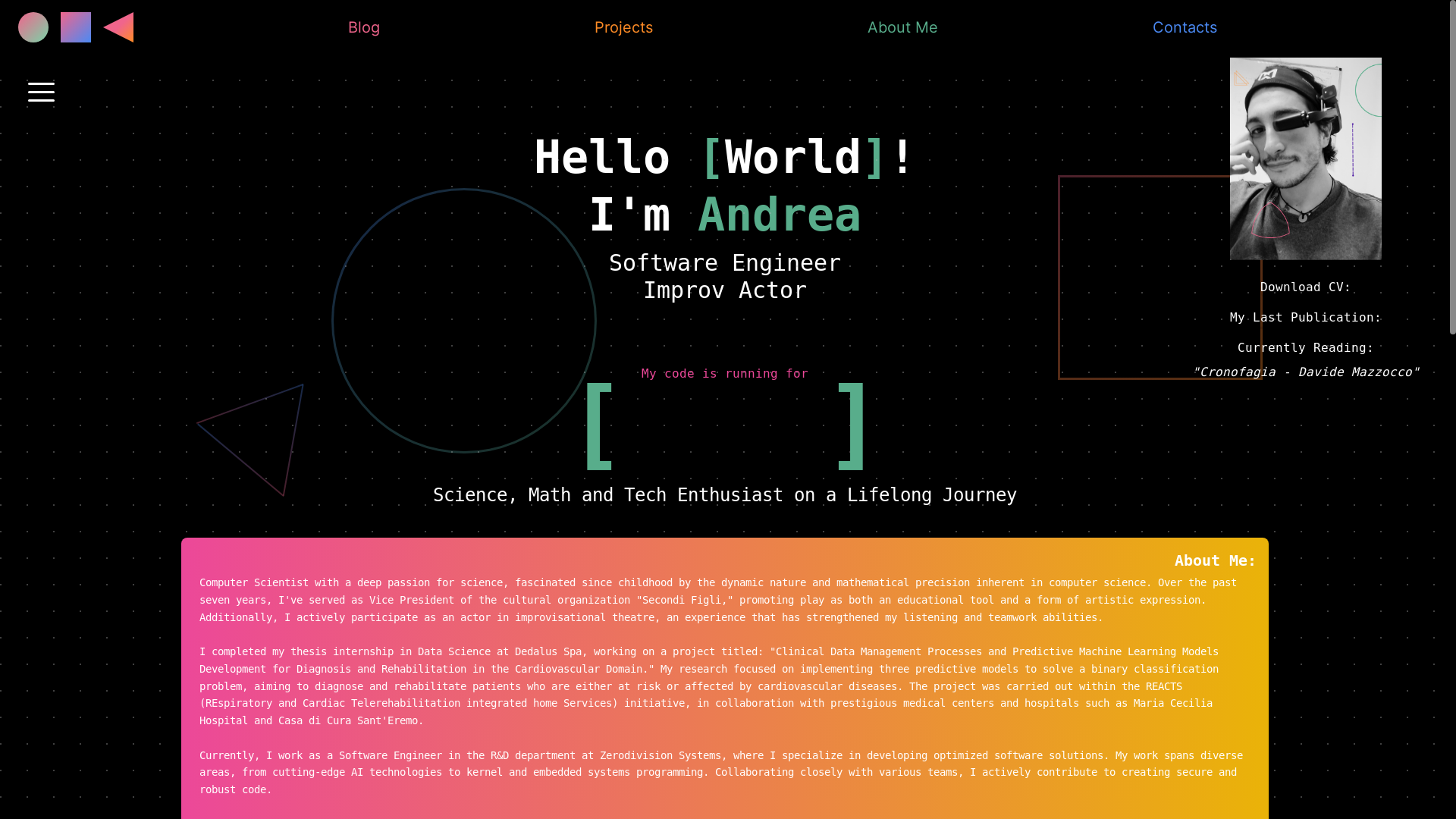 website screenshot of https://acarollo.work/