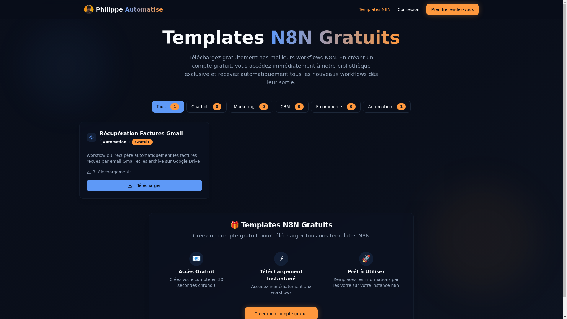 website screenshot of https://philippe-automatise.com/