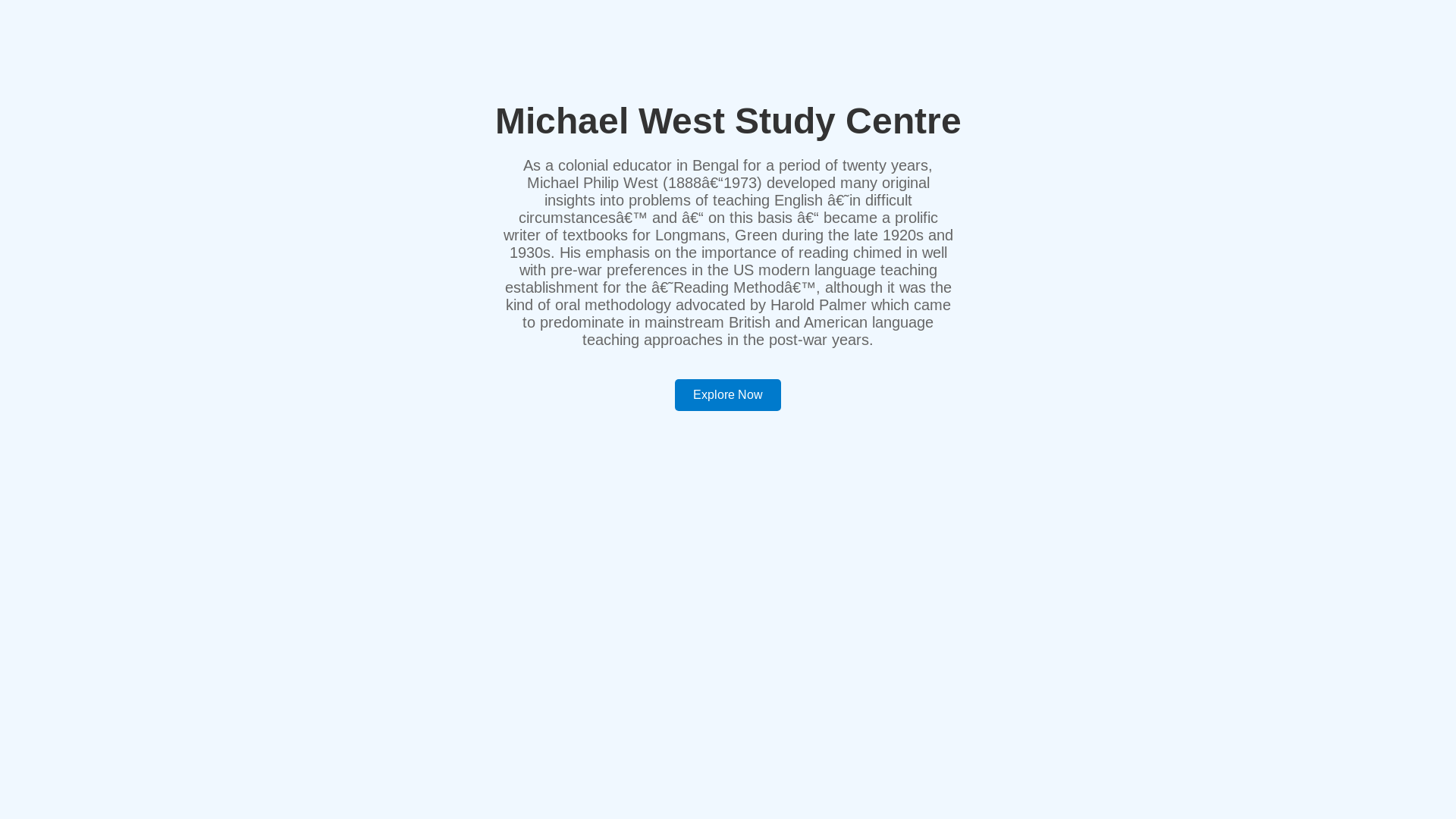 website screenshot of https://michaelweststudycentre.org/