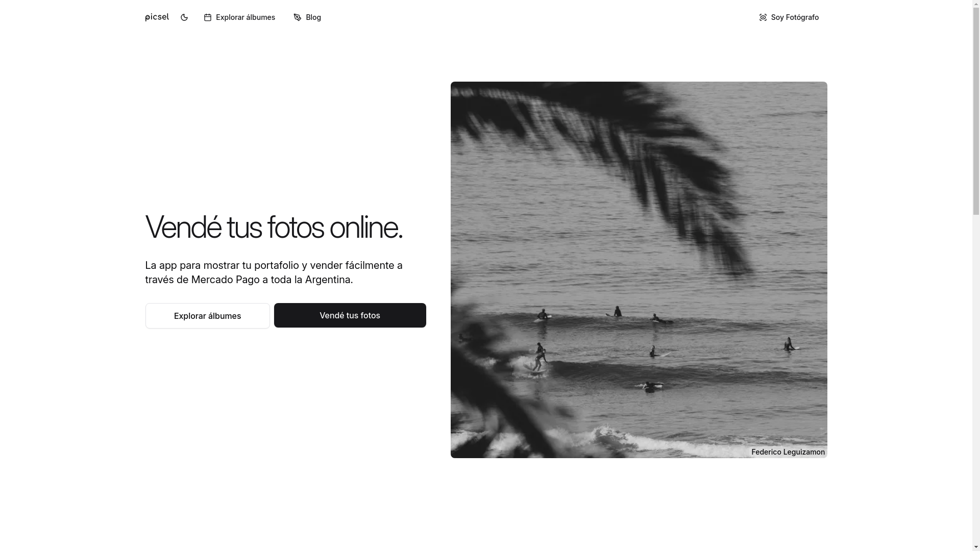 website screenshot of https://picsel.me/