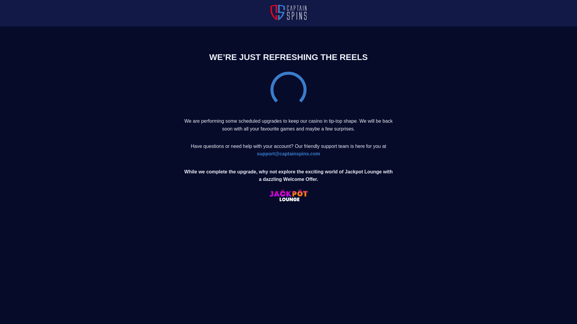 website screenshot of https://captainspinscomingsoon.pages.dev/