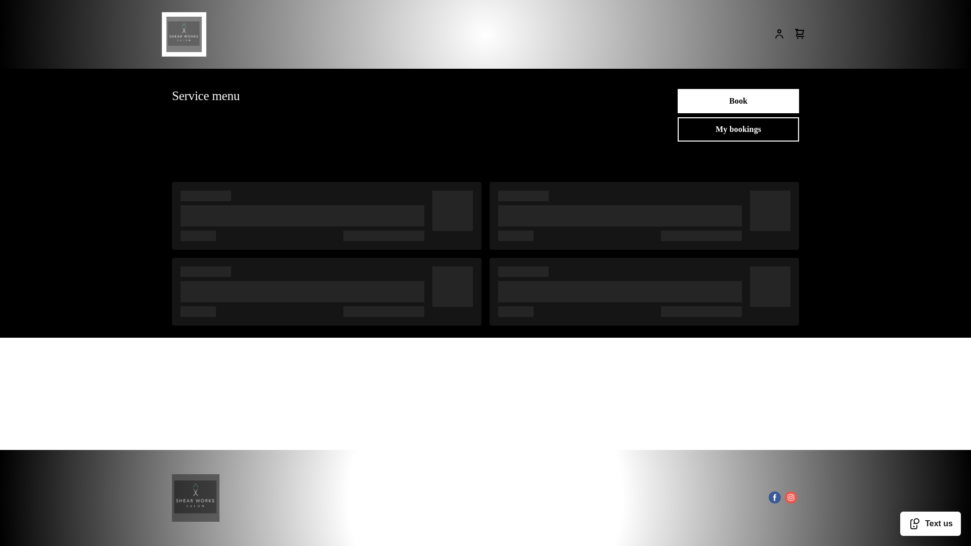 website screenshot of https://shearworkssalon.com/