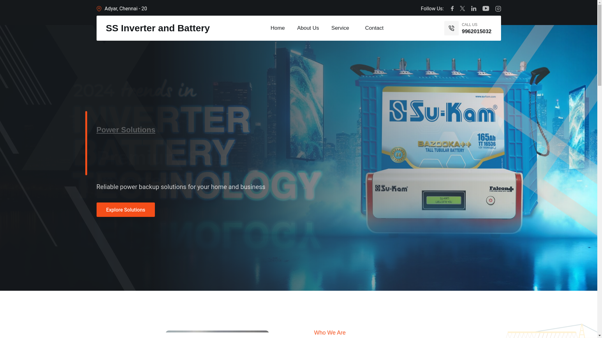 website screenshot of https://ssinventerandbatterysales.co.in/