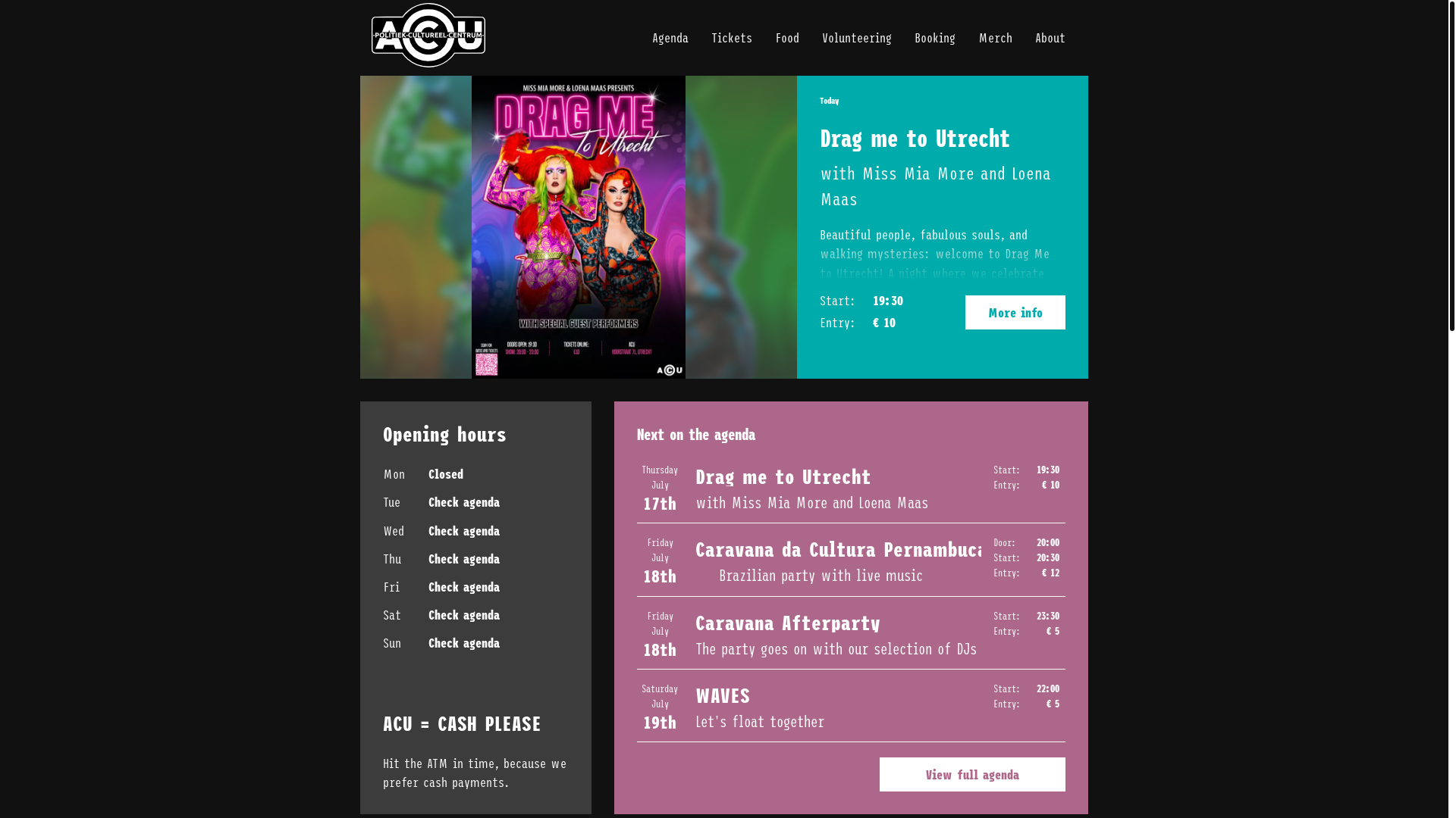 website screenshot of https://www.acu.nl/
