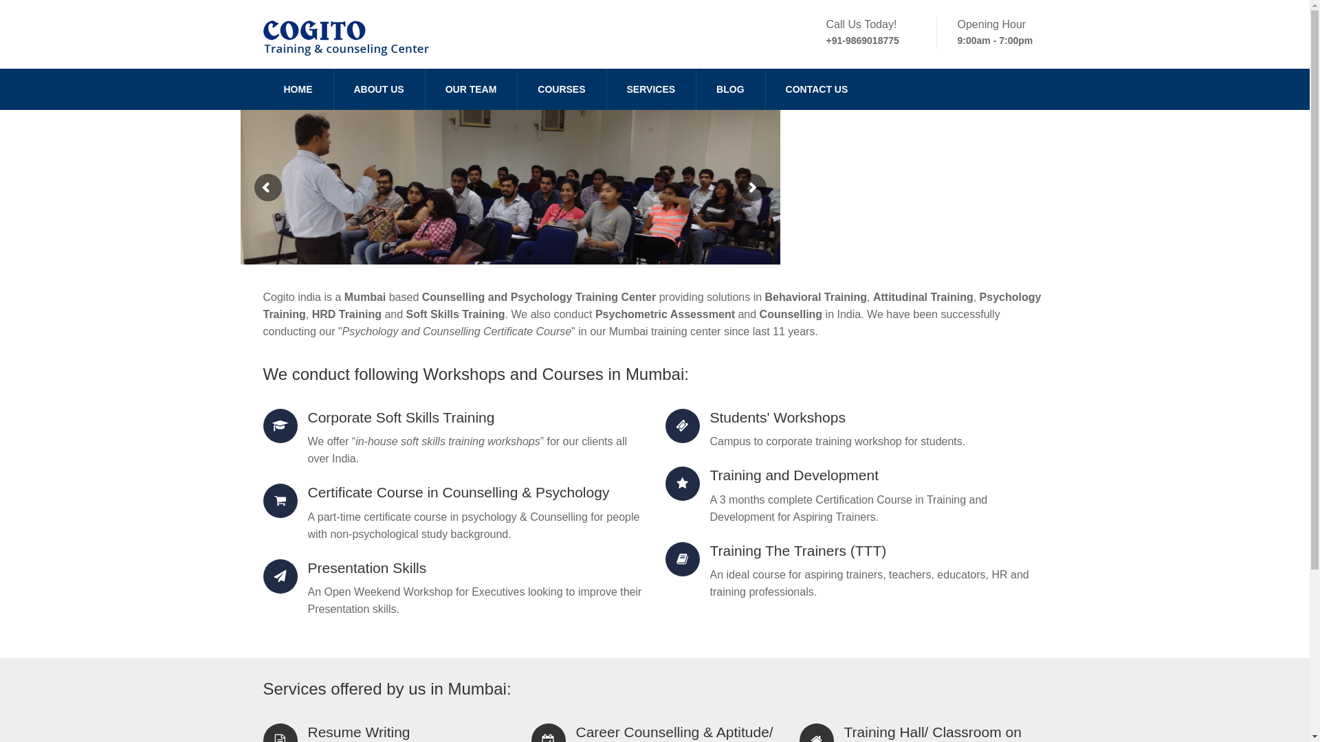 website screenshot of https://cogitoindia.com