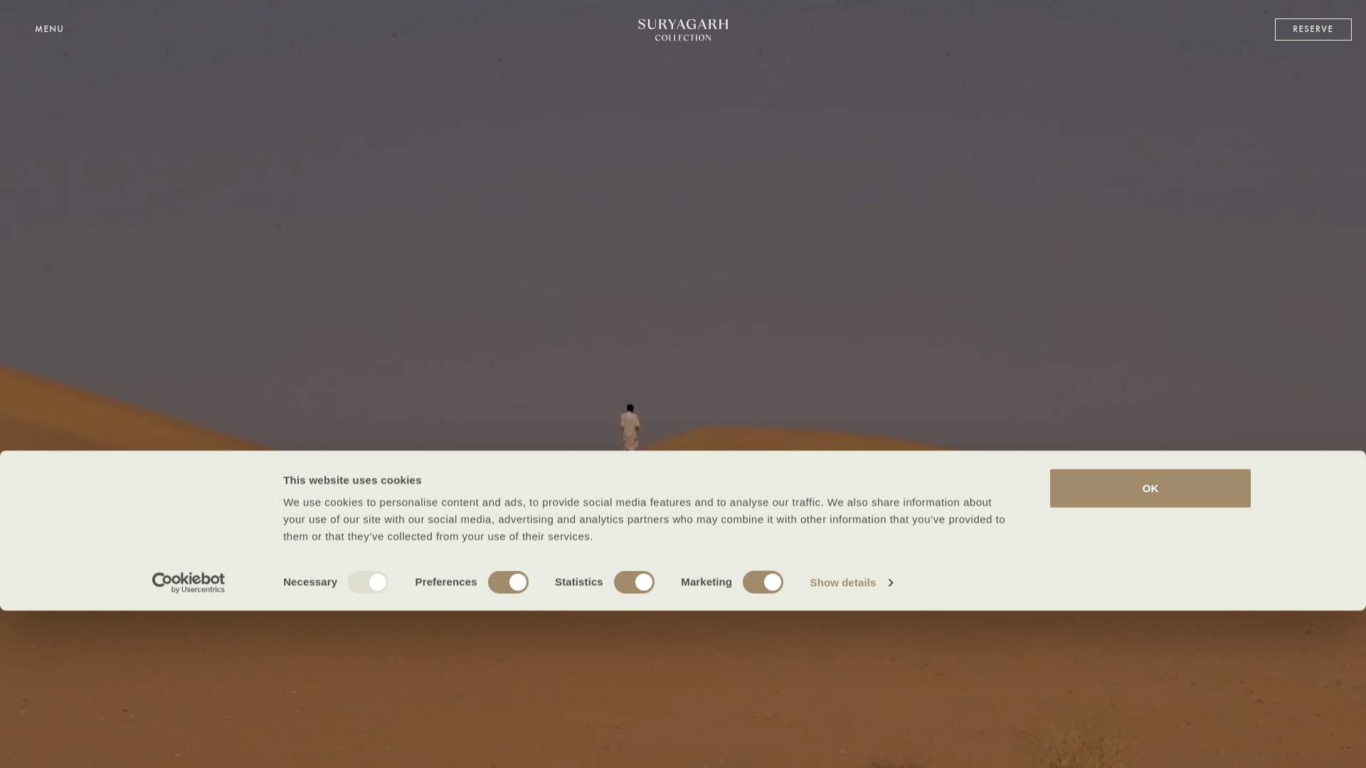 website screenshot of https://www.suryagarhcollection.com/