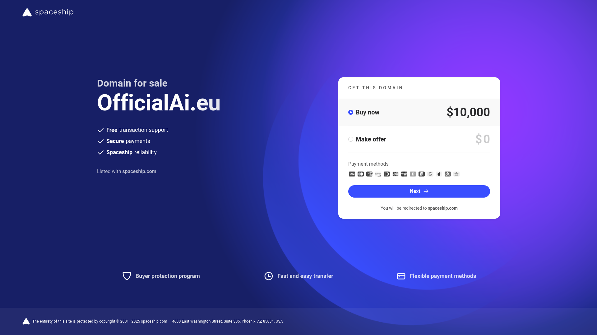 website screenshot of https://officialai.eu/