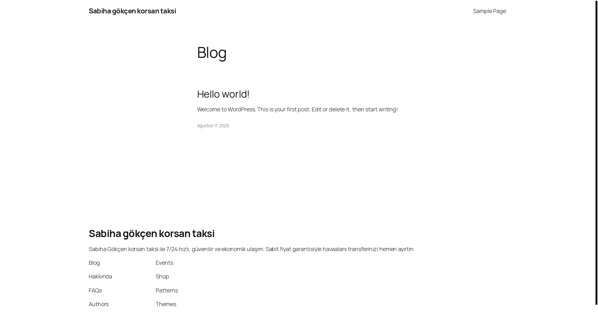 website screenshot of https://sabihagokcenkorsantaksi.blog/