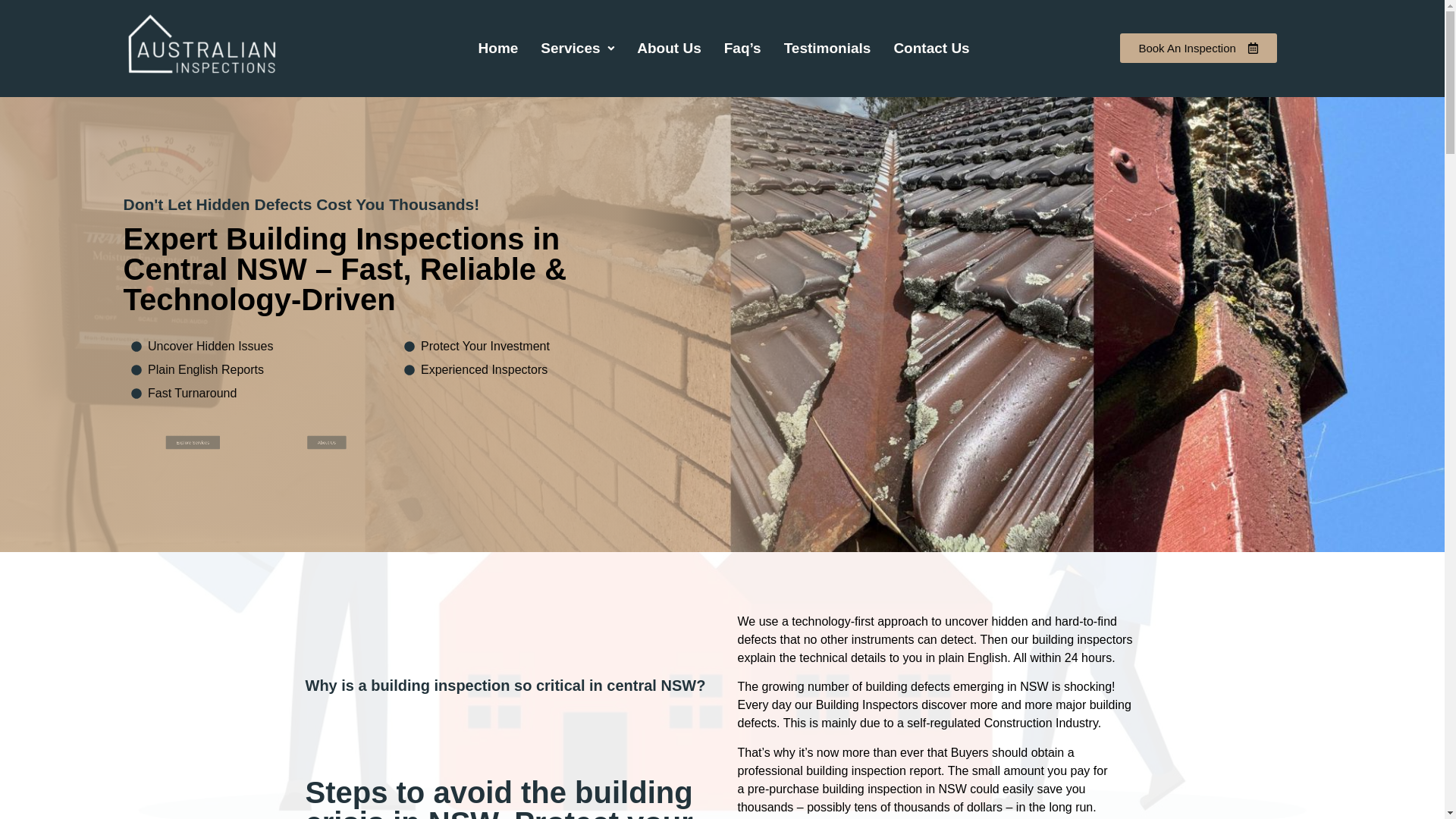 website screenshot of https://australianinspections.au/