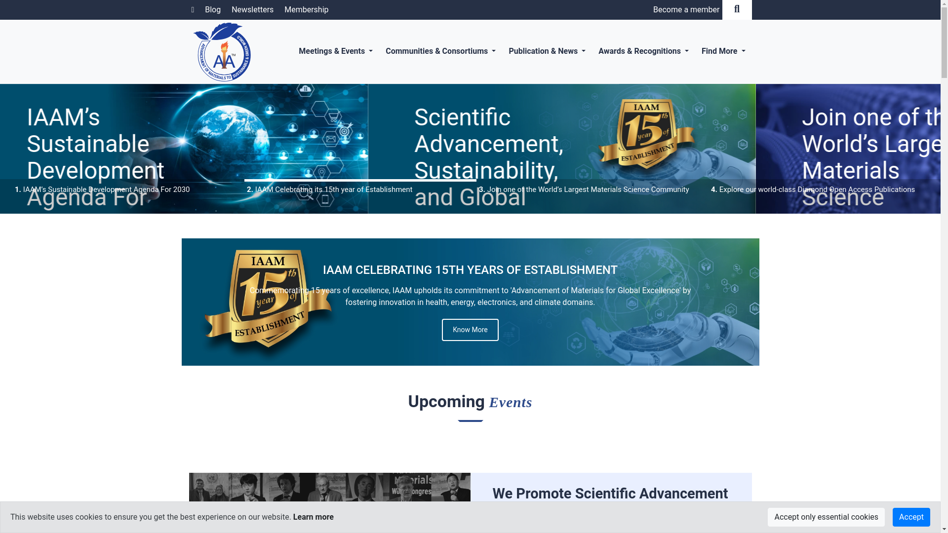 website screenshot of https://iaamonline.cn/