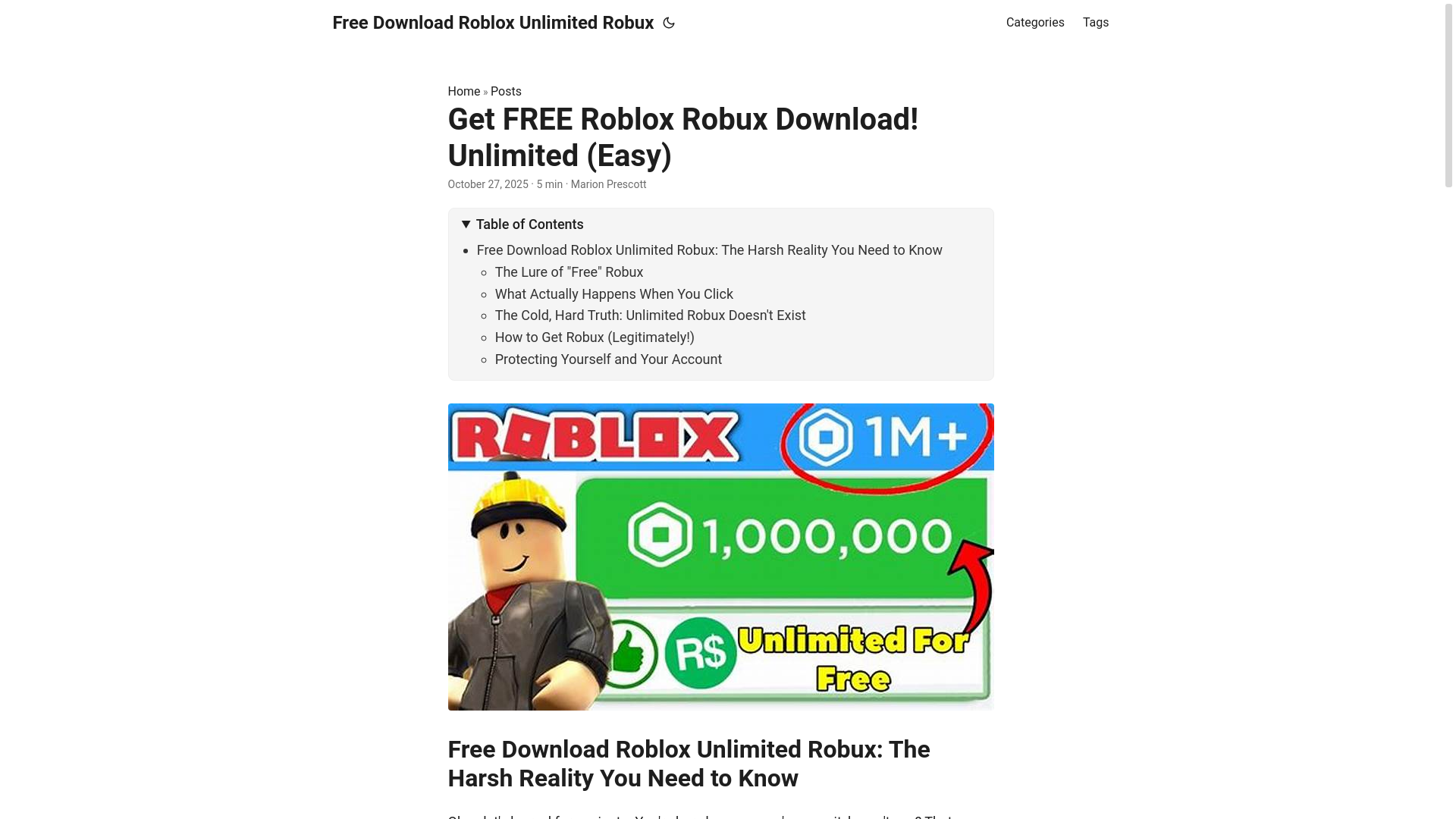 website screenshot of https://free-download-roblox-unlimited-robux.pages.dev/