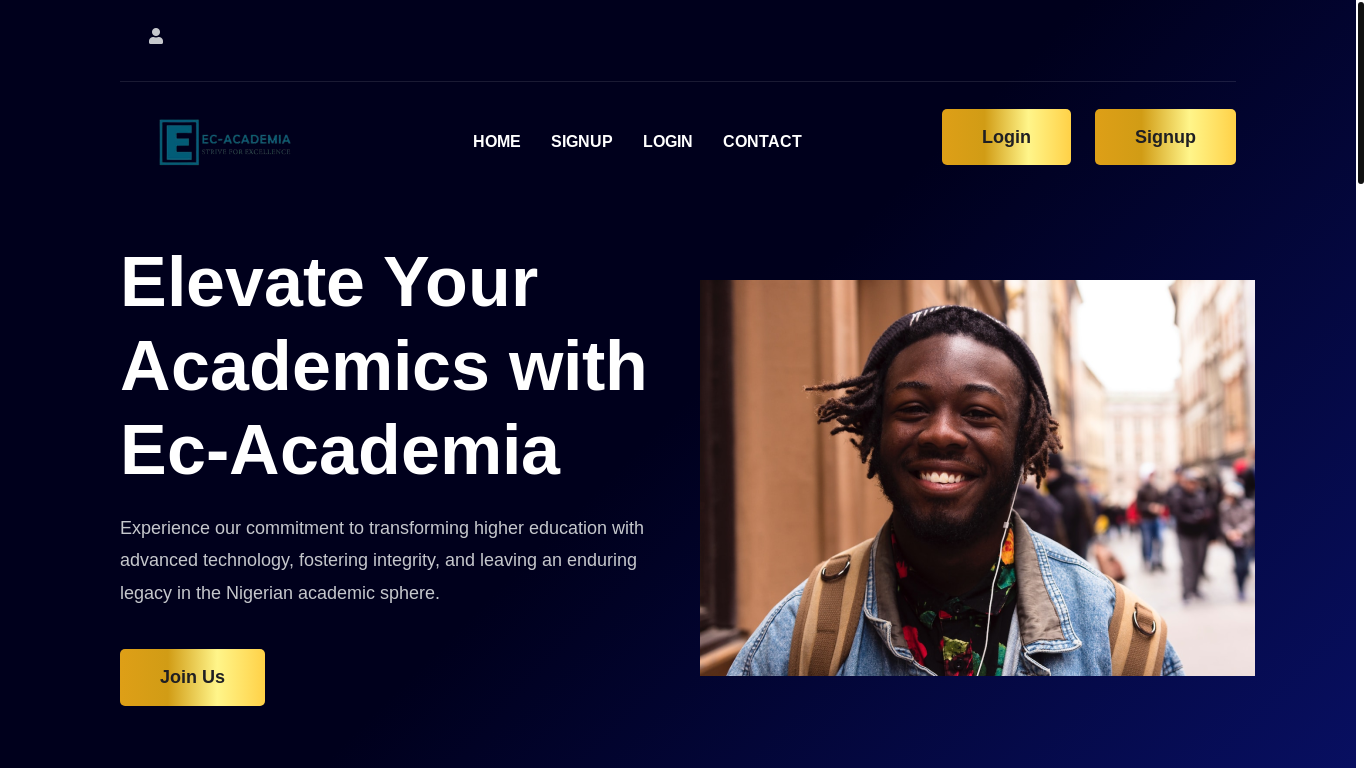 website screenshot of https://ecacademia.org/