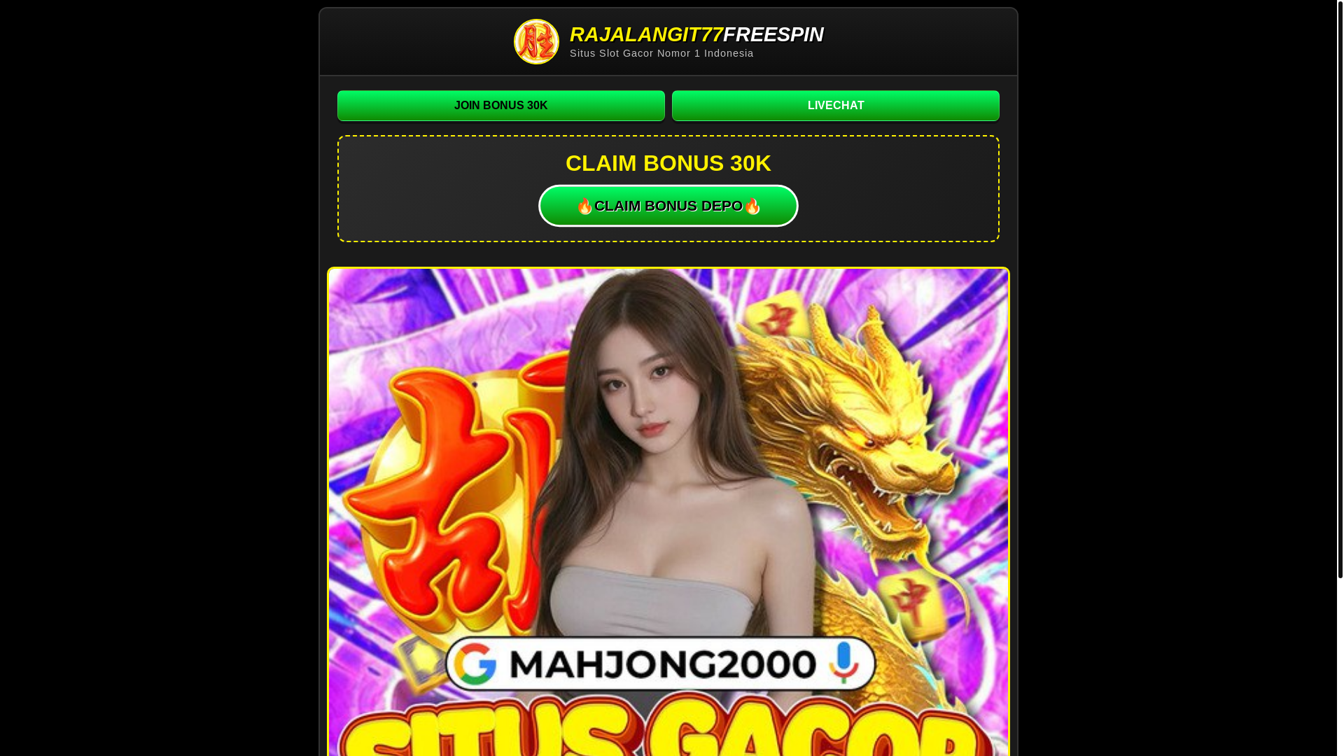 website screenshot of https://rajalangit77freespin.online/
