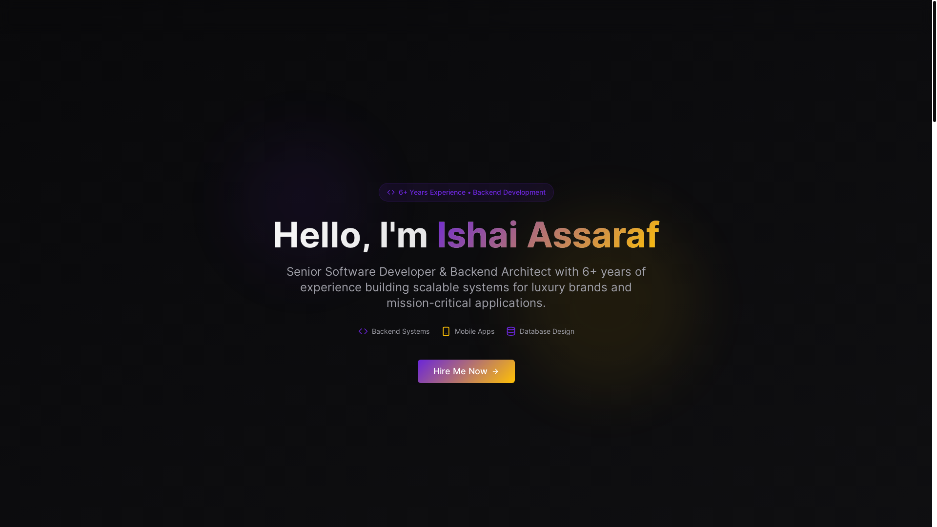 website screenshot of https://buildwithishai.com/